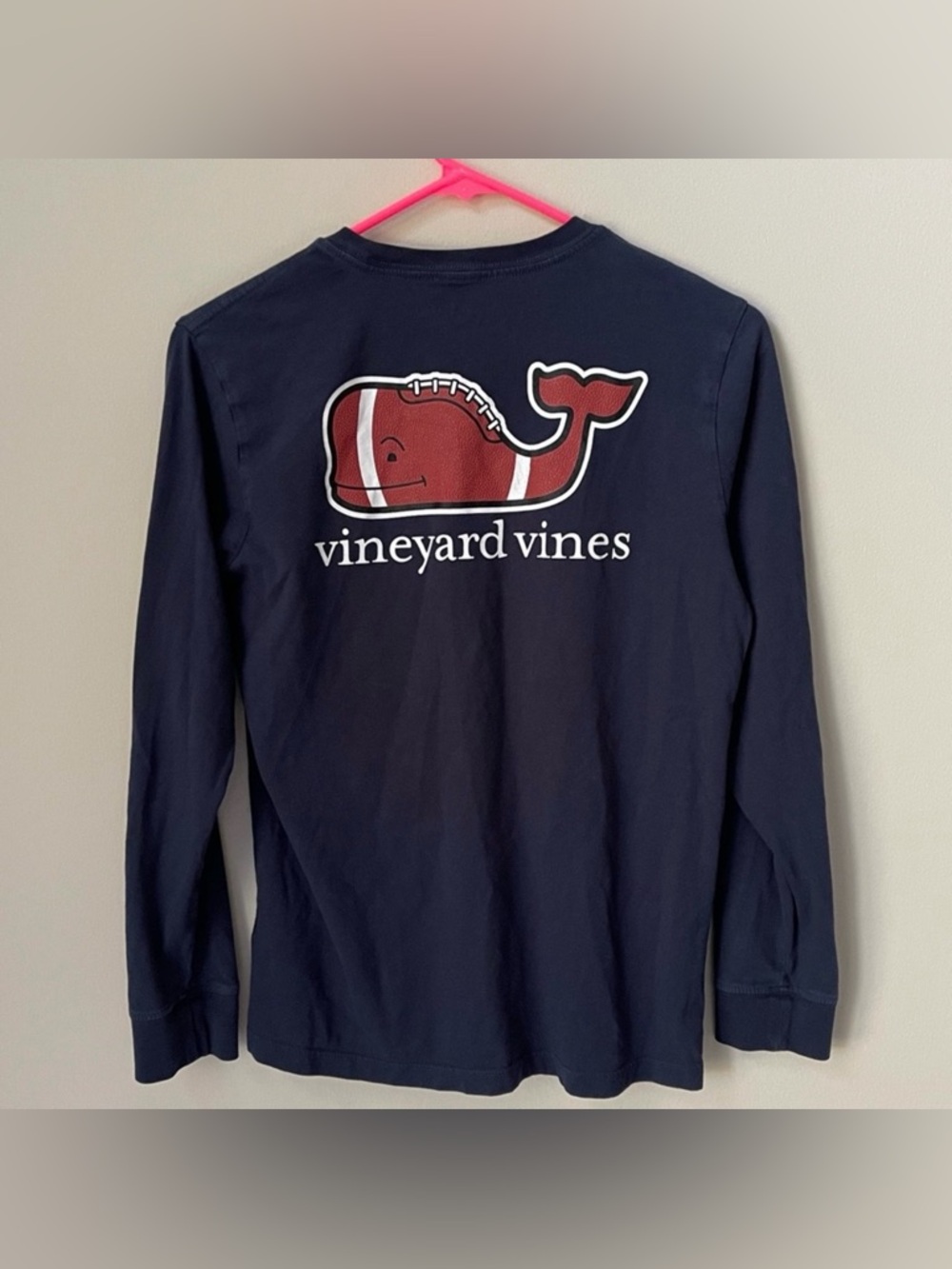 Vineyard Vines Graphic Long Sleeve Tee, Football - Boys Large (16)